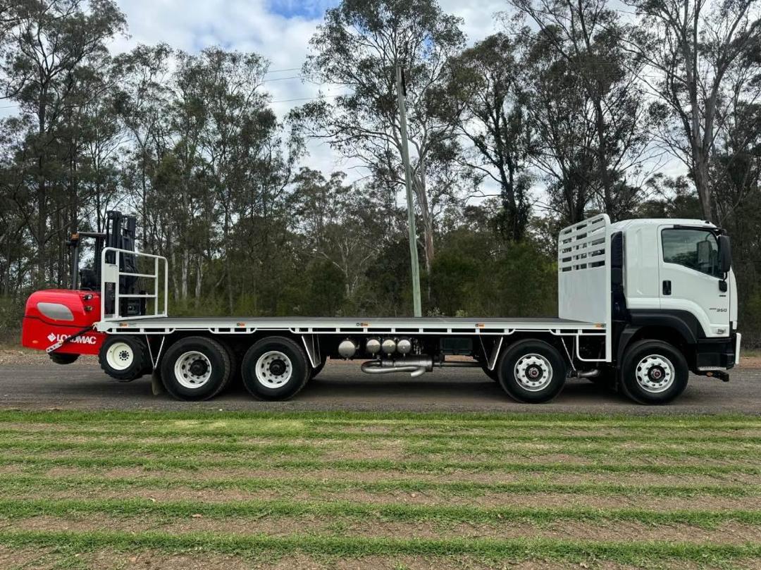 Liberty Transport truck-mounted forklift on site in Victoria